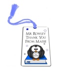 Personalised Blue Owl Thank You Teacher Gift Metal Bookmark